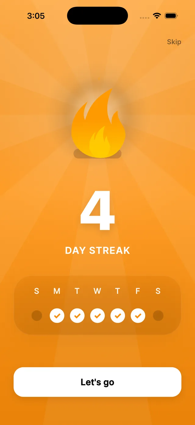 A four day study streak in StudyDork